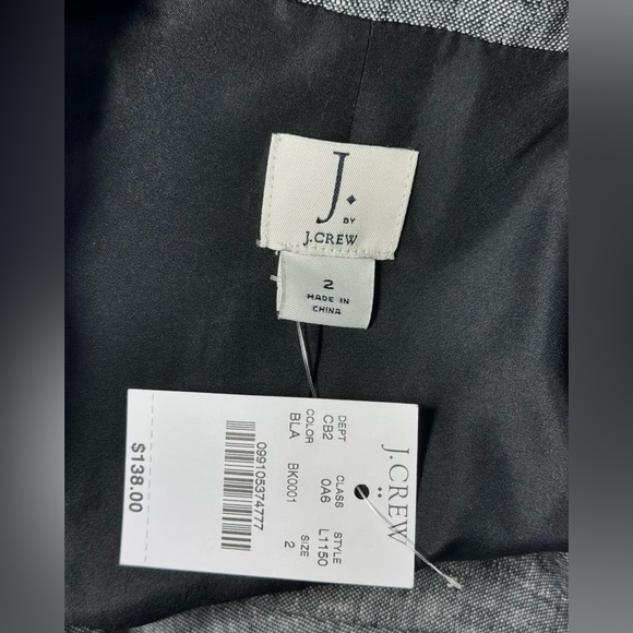 NWT J.CREW 100% Linen One-Button Jacket Blazer Gray Chambray Size 2 - Picture 6 of 9